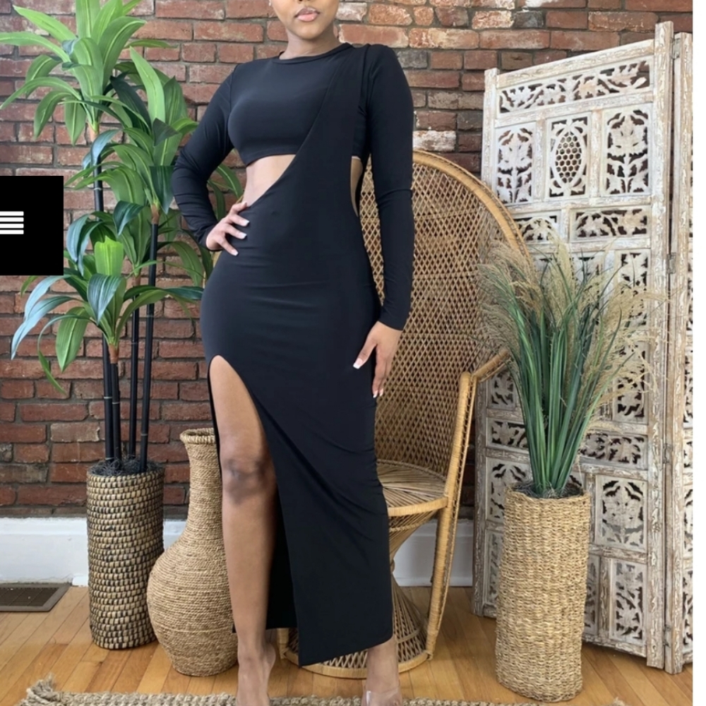 Win Win asymmetric cut out maxi dress